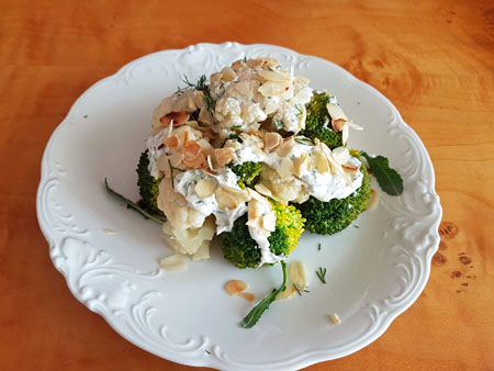 brokuł z kalafiorem na przystawkę