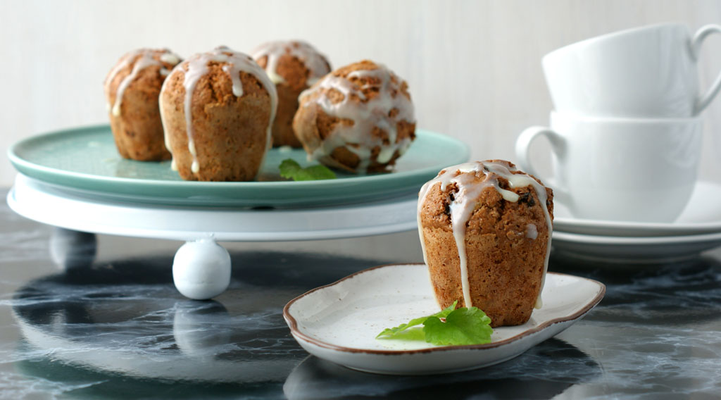 muffiny marchewkowe z polewą kokosową